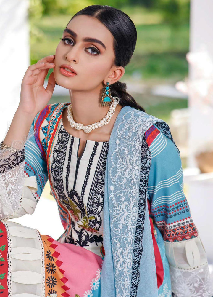 Kahf Premium Embroidered Lawn Suits Unstitched 3 Piece KHF21F 12 - Summer Collection