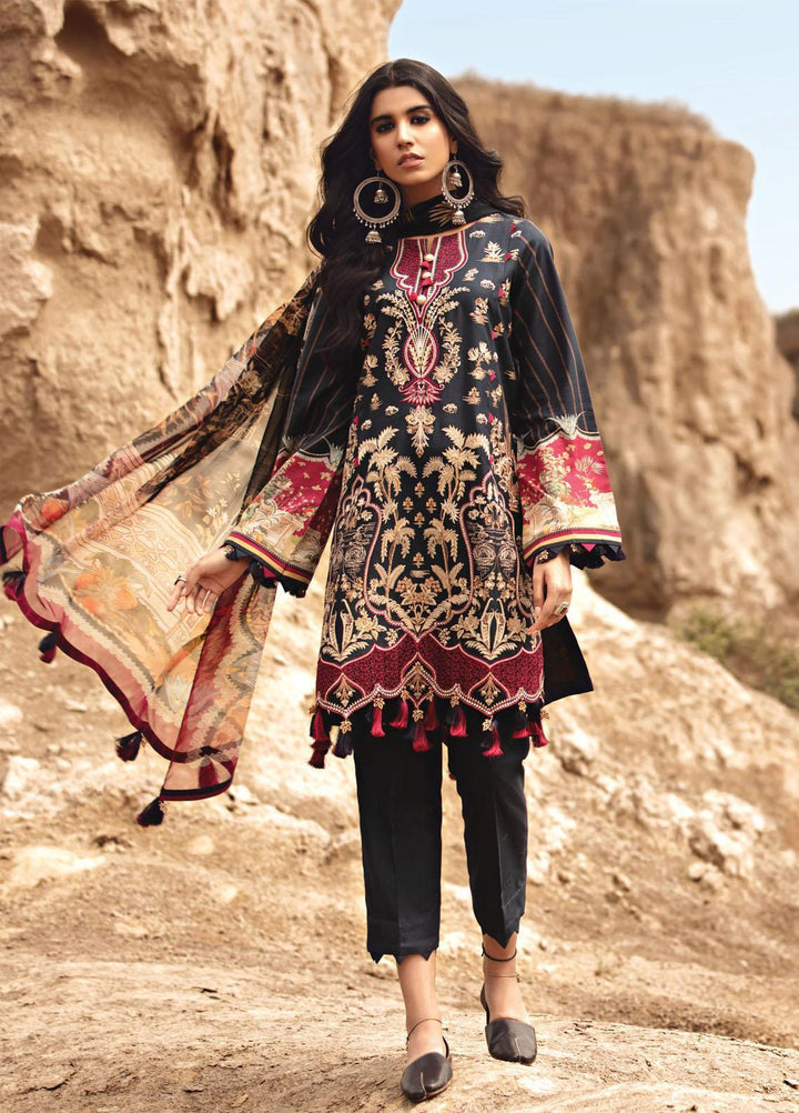Karvaan by Jazmin Embroidered Lawn Suits Unstitched 3 Piece JZ21K 02 Kohl - Luxury Collection