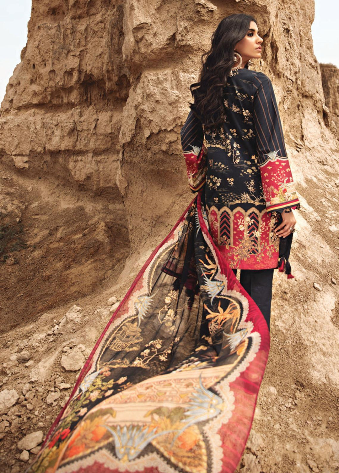 Karvaan by Jazmin Embroidered Lawn Suits Unstitched 3 Piece JZ21K 02 Kohl - Luxury Collection