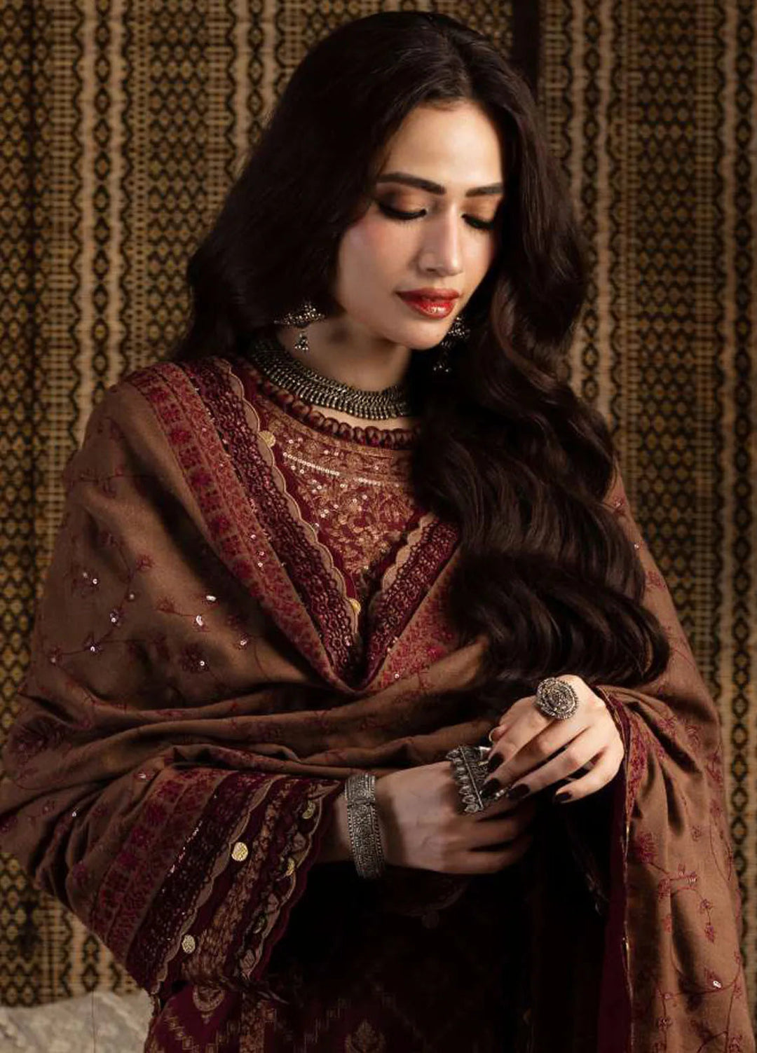 Kashmiri Taanka By Asim Jofa Embroidered Cotton Suit 3 Piece AJ23KT AJKT-06 - Winter Collection