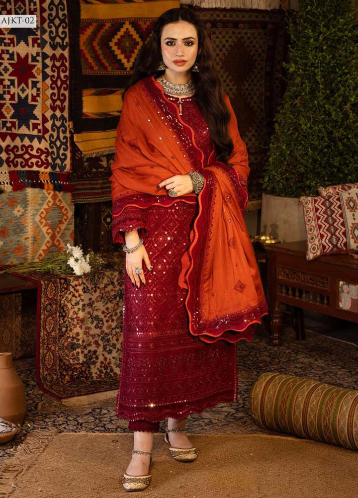 Kashmiri Taanka By Asim Jofa Embroidered Twill Suits Unstitched 3 Piece AJ23KT AJKT-02 - Winter Collection