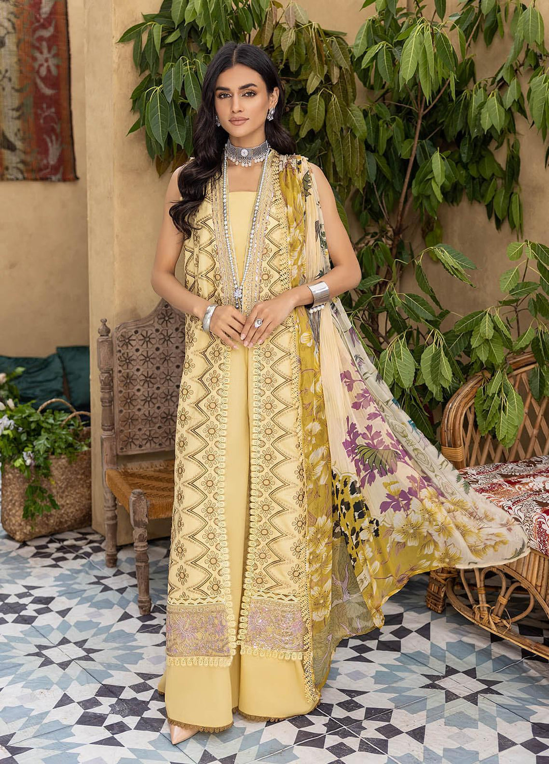 Kastoori By Awwal Embroidered Chikankari Lawn Suits Unstitched 3 Piece AW23K D-07 Harmony - Summer Collection
