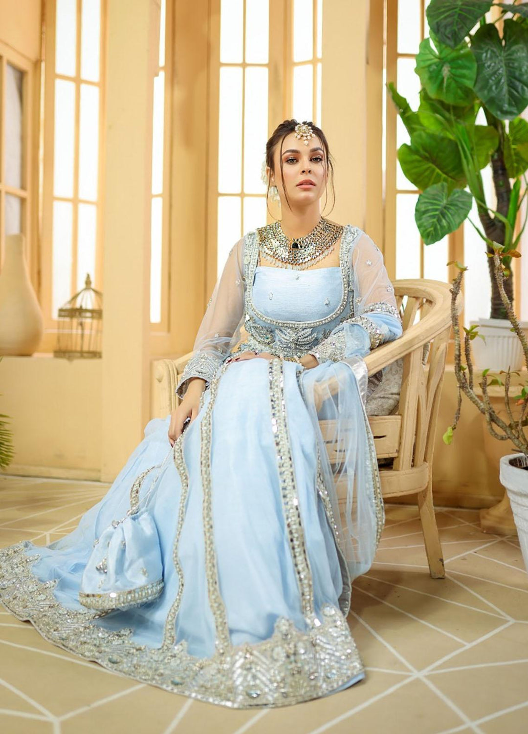 Kausar Attire Ready to Wear  Net 3 Piece Dress MA22IMP CRYSTAL