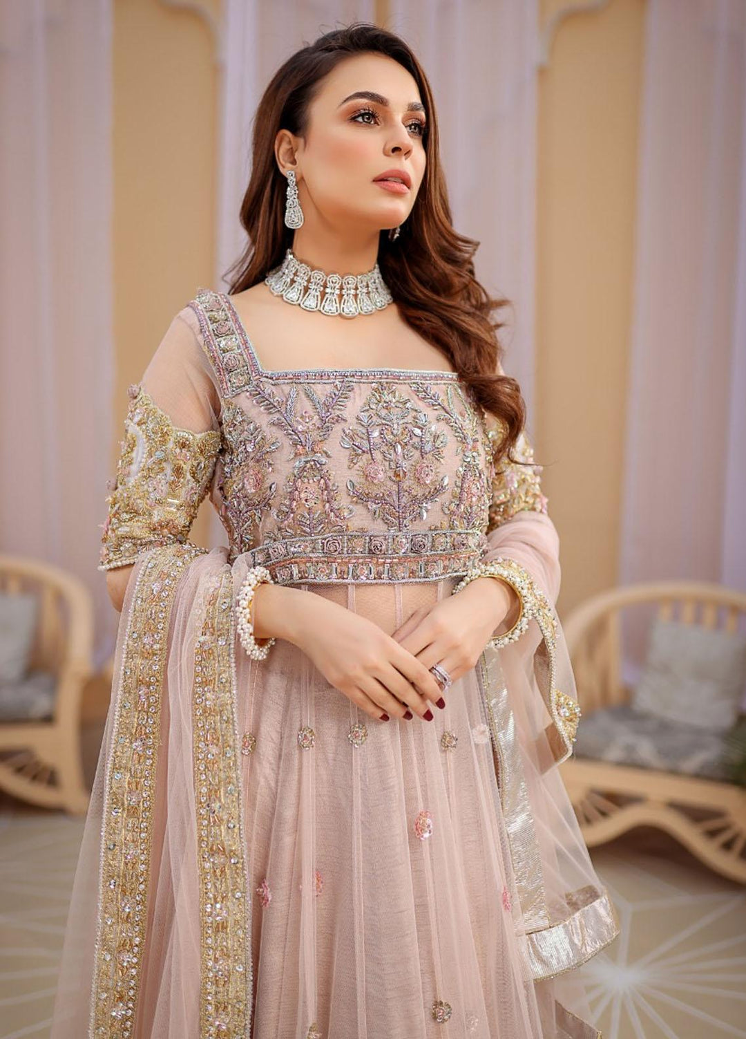 Kausar Attire Ready to Wear  Net 3 Piece Dress MA22IMP RUBY
