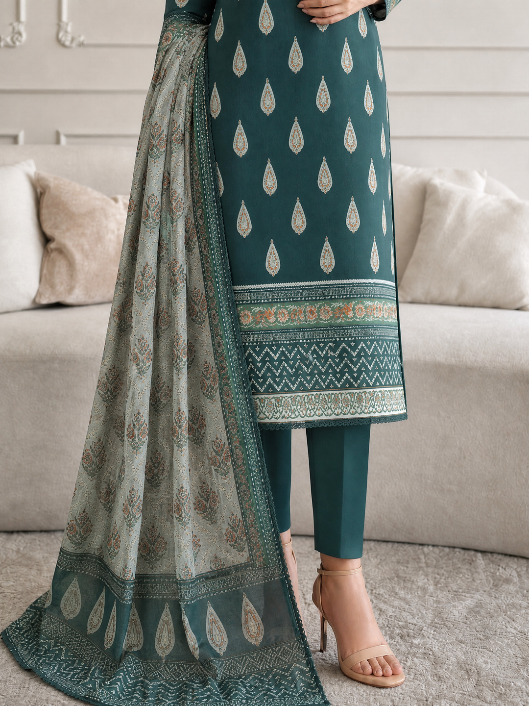 Platinum Jaipuri by HZ Textiles Unstitched Printed Lawn 3 Piece Suit PJB - 3248 Casual Collection