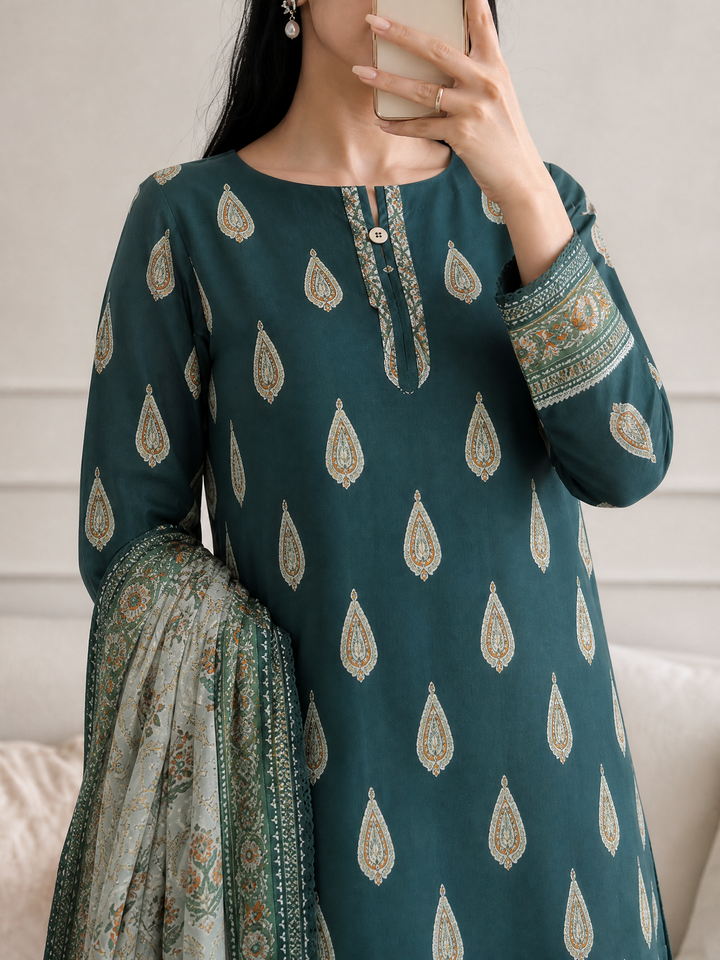 Platinum Jaipuri by HZ Textiles Unstitched Printed Lawn 3 Piece Suit PJB - 3248 Casual Collection