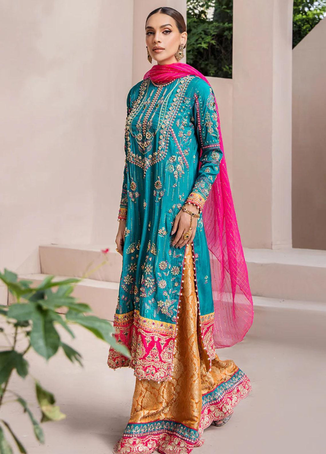 Malook By Shazia Ovais Pret Formal Silk 3 Piece Suit MWE-007 Zeenia