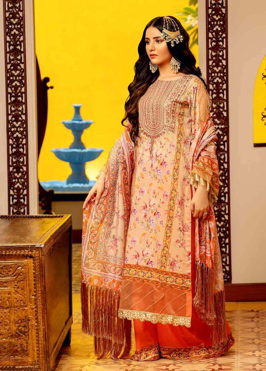 Keshia Embroidered Lawn Suits Unstitched 3 Piece KELLU22 Musarrat - Summer Collection