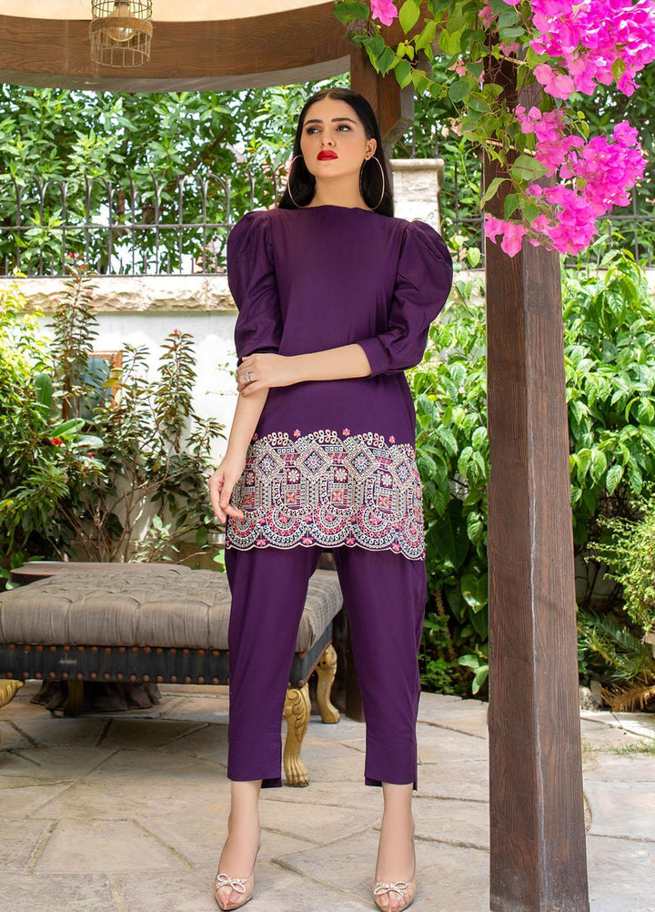 Keshia Pret  Cotton 2 Piece Suit KE22RSS Mulberry - Purple