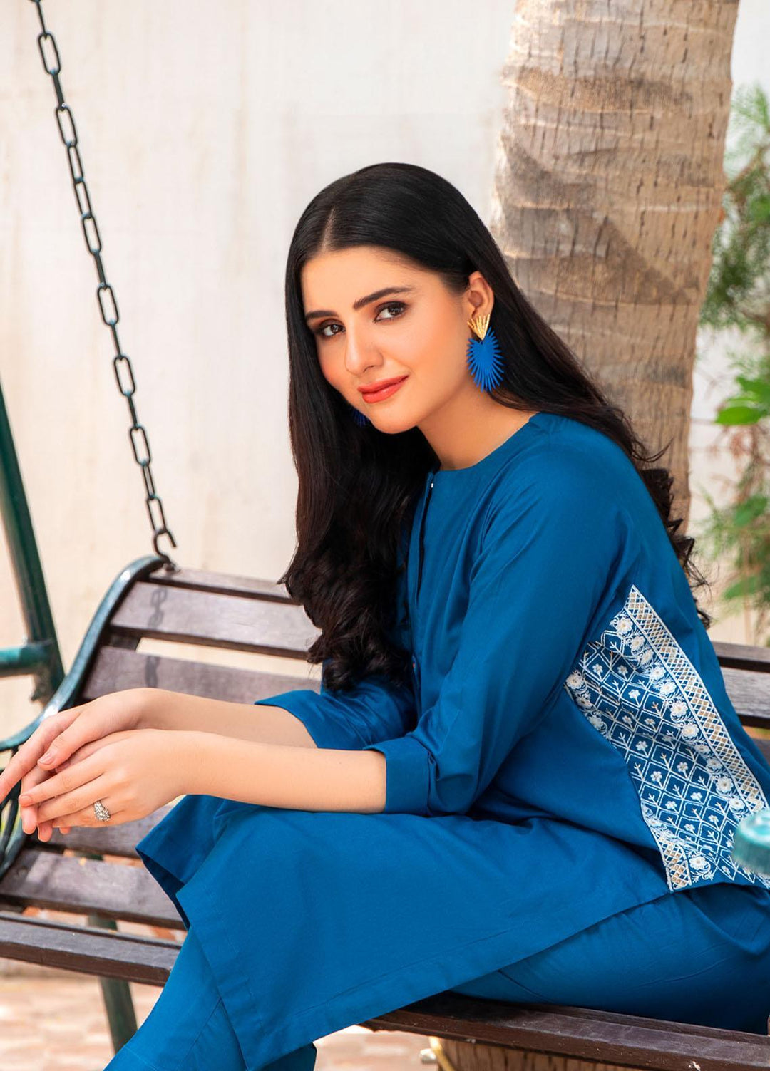 Keshia Pret  Cotton 2 Piece Suit KE22RSS Aqua- Turquoise