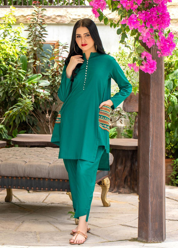Keshia Pret  Cotton 2 Piece Suit KE22RSS Amazon -Green