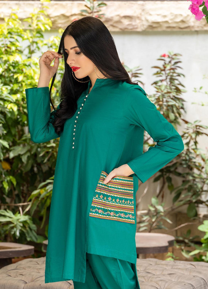 Keshia Pret  Cotton 2 Piece Suit KE22RSS Amazon -Green