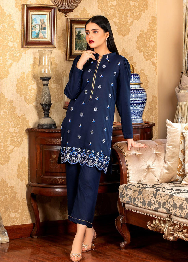 Keshia Pret  Cotton 2 Piece Suit KE22RSS Cerulean - Dark blue