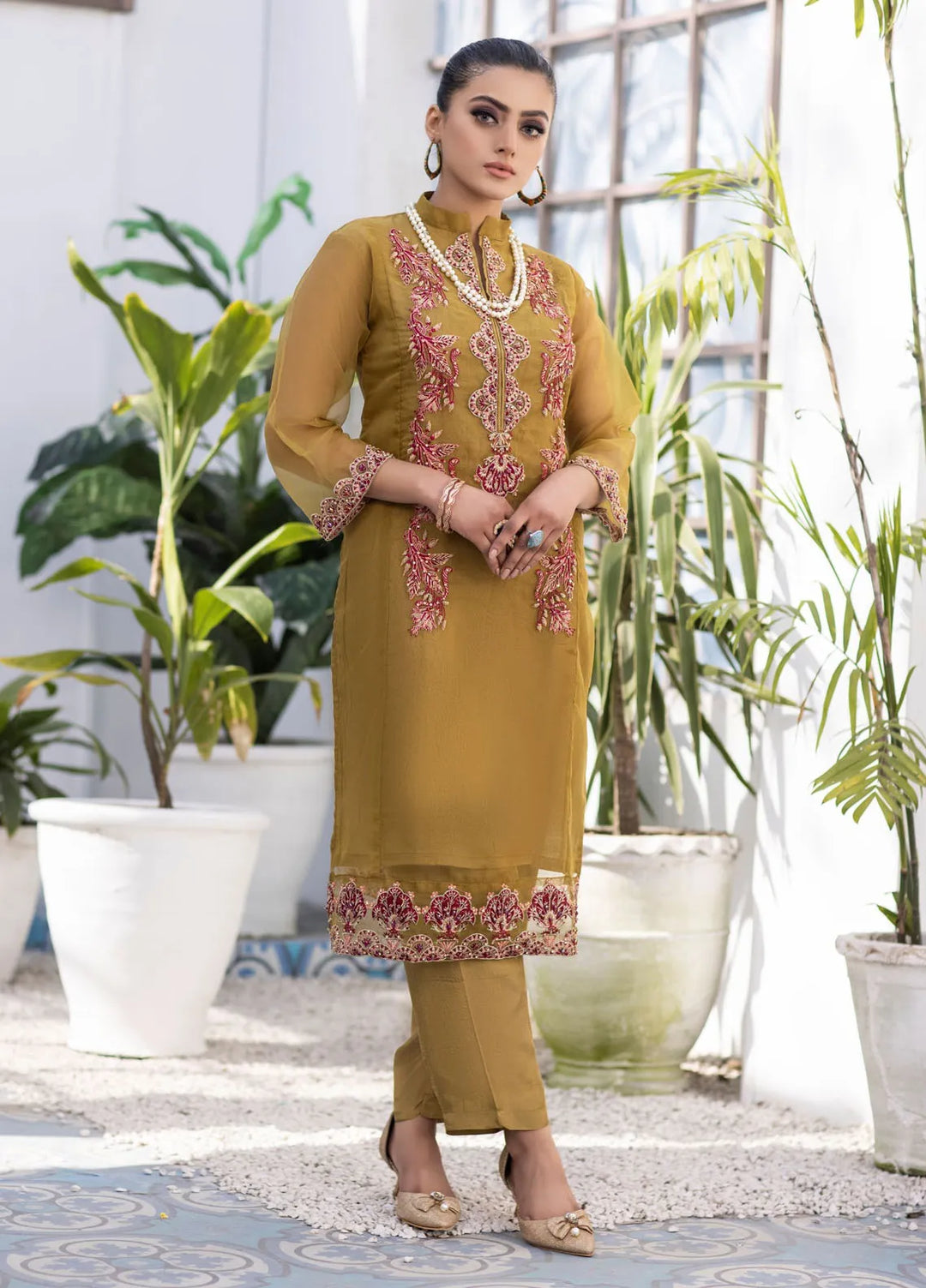 Ketifa Pret Embroidered Organza 2 Piece Suit Nr 0101 Dazzling Jazzy