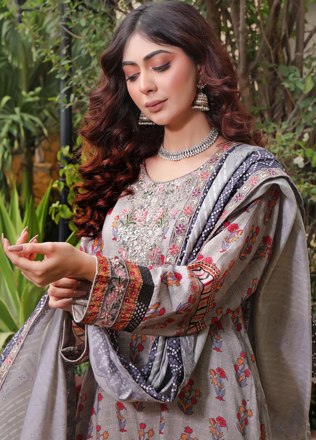 Al Harir Apparel Pret Eastern Lawn 3 Piece Suit AH-052 GREY