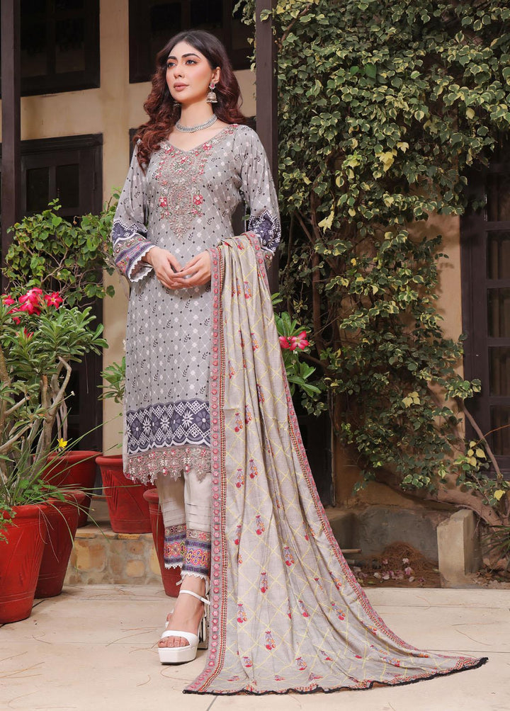 Al Harir Apparel Pret Eastern Lawn 3 Piece Suit AH-053 GREY