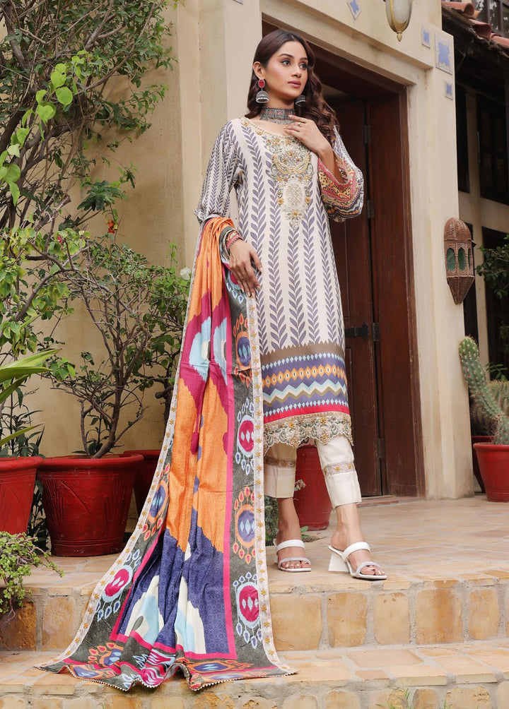 Al Harir Apparel Pret Eastern Lawn 3 Piece Suit AH-054 OFF WHITE