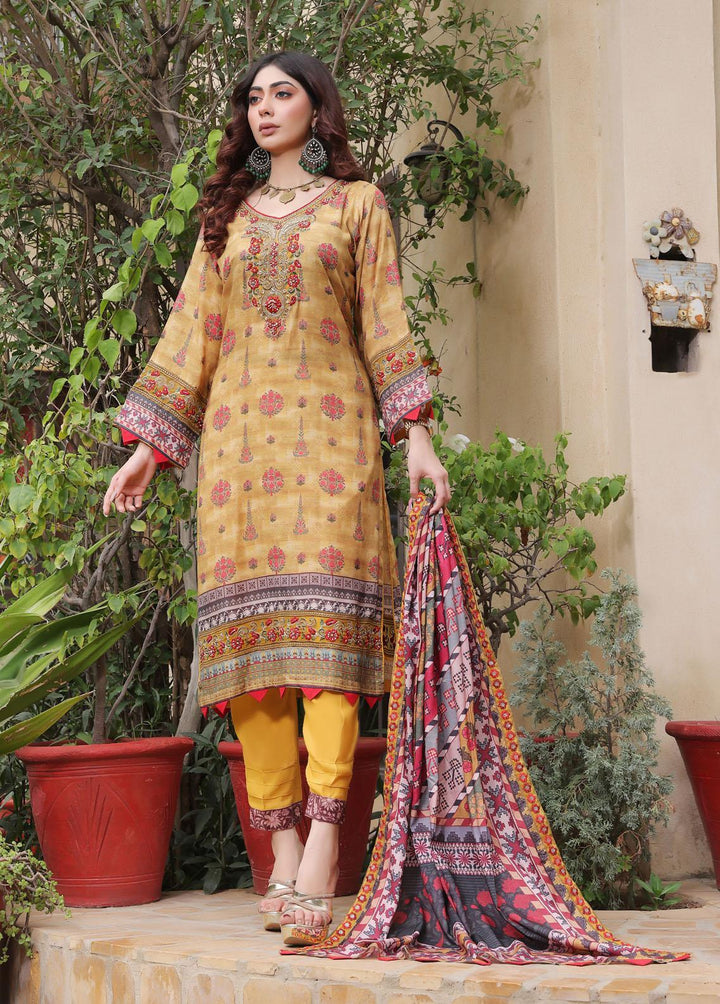Al Harir Apparel Pret Eastern Lawn 3 Piece Suit AH-055 MUSTARD