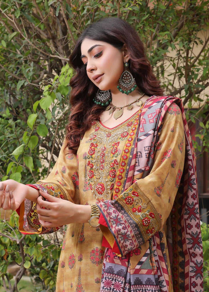 Al Harir Apparel Pret Eastern Lawn 3 Piece Suit AH-055 MUSTARD