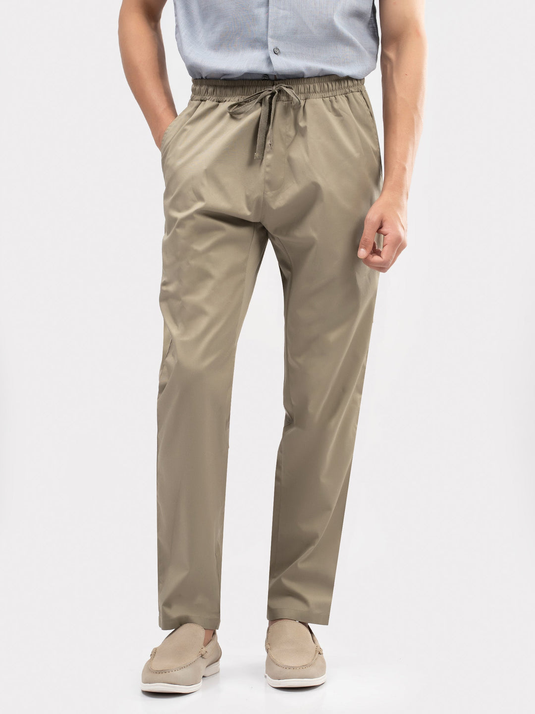 Brumano Mens Trouser RTW Solids Cotton Khaki Fit Casual Collection