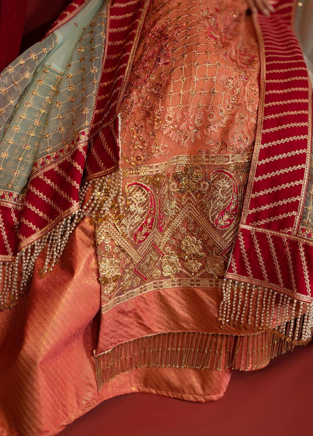 Khawab Deeda By Sahane Embroidered Chiffon Suits Unstitched 4 Piece SNE23KD KD-1102 Azalea - Formal Collection
