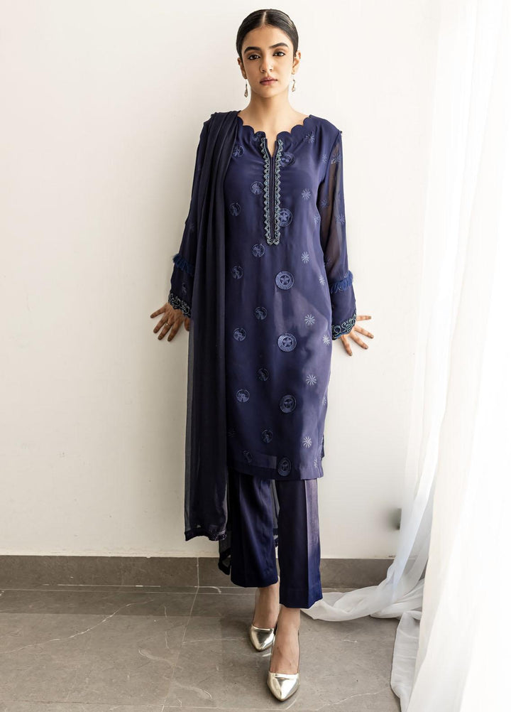 Arz  Chiffon Pret 3 Piece Sapphire