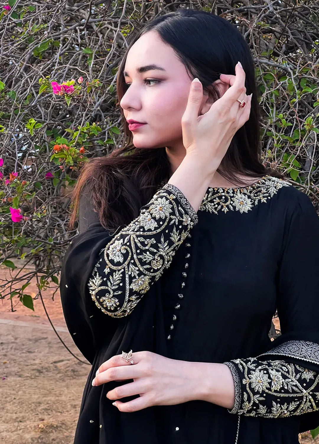 Khuwab by Kazma Pret Embroidered Chinese Silk 3 Piece Suit Lailah