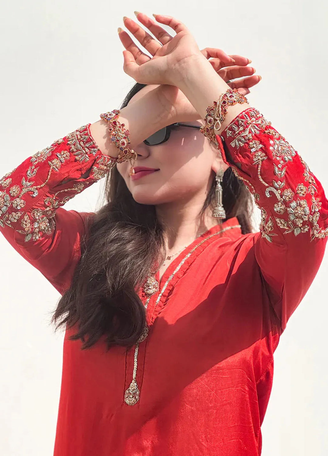 Khuwab by Kazma Pret Embroidered Korean Silk 3 Piece Suit Rooshan