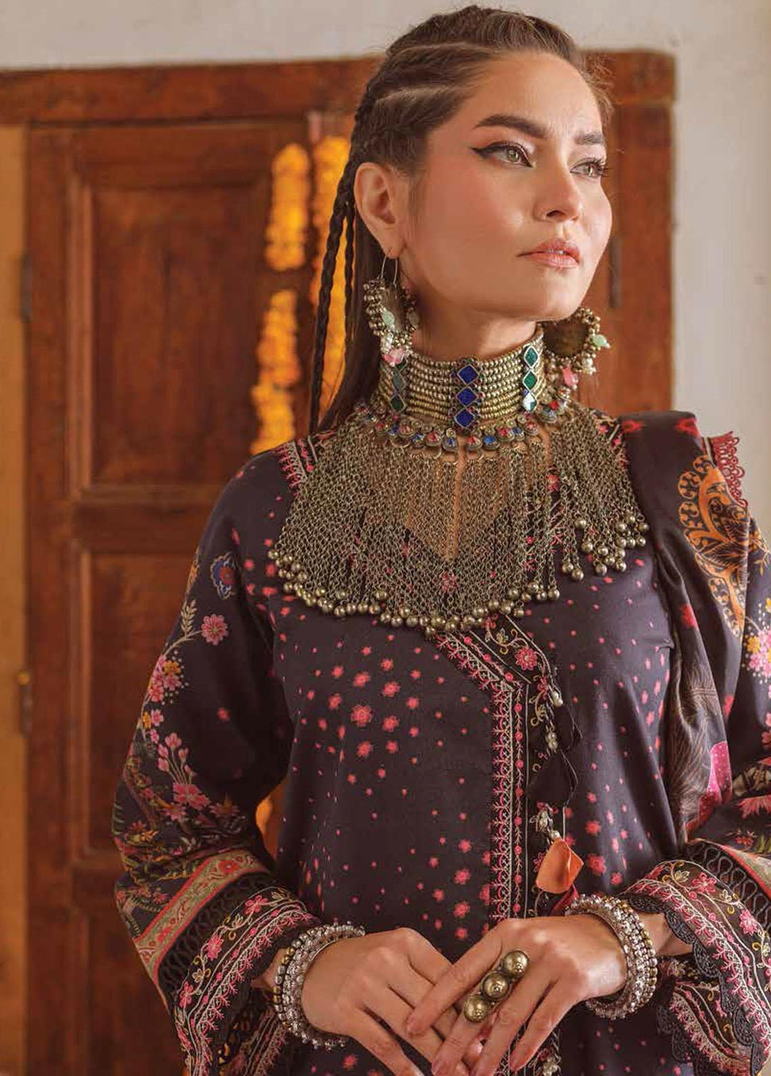 Kinaar by Shiza Hassan Embroidered Lawn Suits Unstitched 3 Piece SH23K SHZ-08 Rang Rasiya - Summer Collection