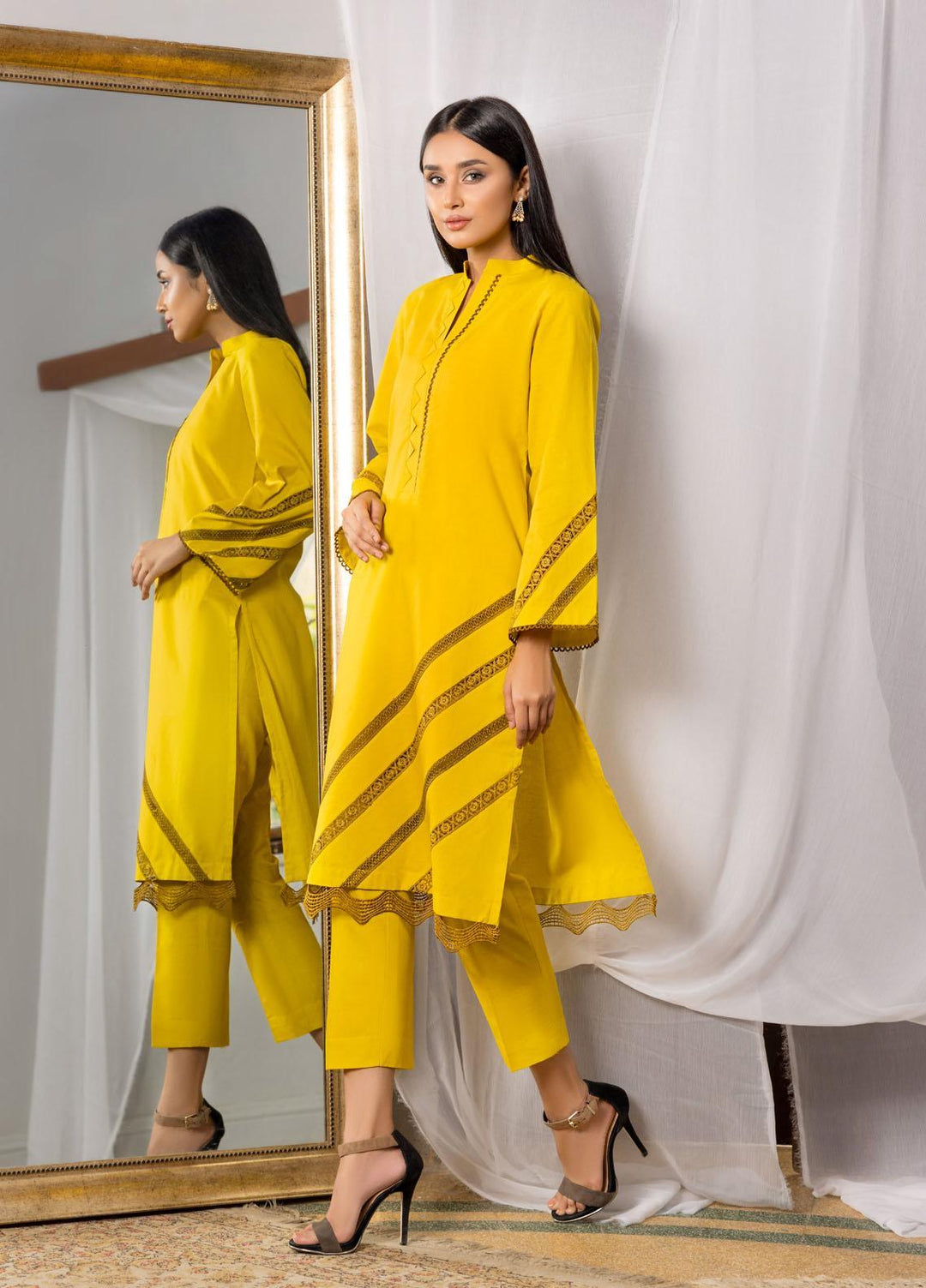 Kloth Casual Pret  Cotton 2 Piece Dress KT22SD MOSS