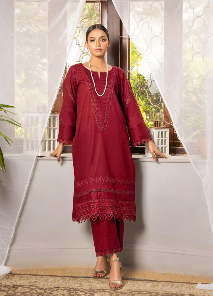 Kloth Casual Pret  Cotton 2 Piece Dress KT22SD ROSE WOOD