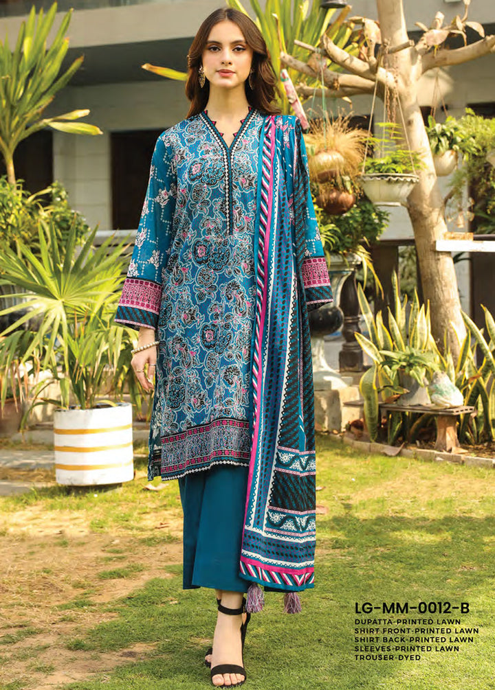 Komal Prints By Lakhany Printed Lawn Suits Unstitched 3 Piece LSM24KP LG-MM-0012-B - Summer Collection