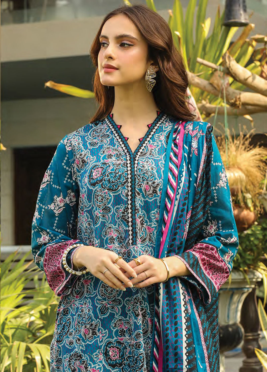 Komal Prints By Lakhany Printed Lawn Suits Unstitched 3 Piece LSM24KP LG-MM-0012-B - Summer Collection