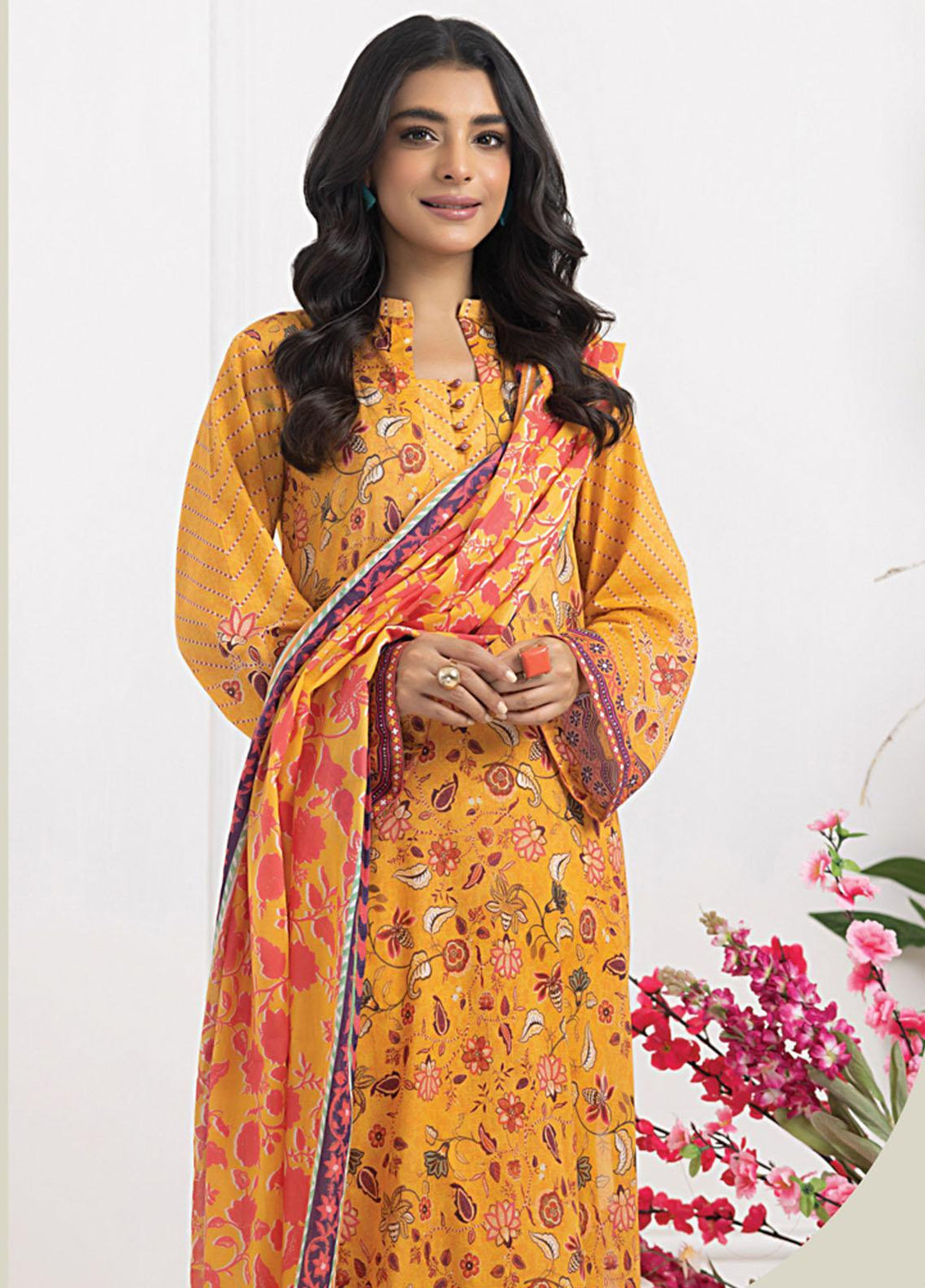 Komal Prints By Lakhany Printed Lawn Suits Unstitched 3 Piece LSM23KP-V2 LG-SR-0138-A - Summer Collection
