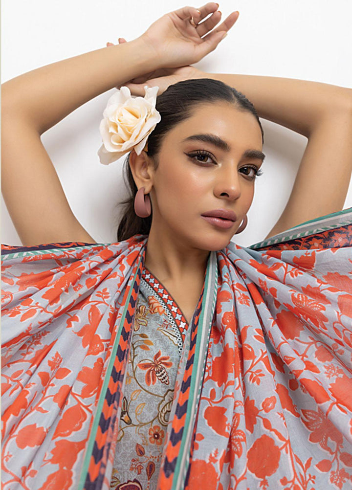 Komal Prints By Lakhany Printed Lawn Suits Unstitched 3 Piece LSM23KP-V2 LG-SR-0138-B - Summer Collection