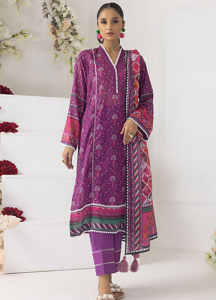 Komal Prints By Lakhany Printed Lawn Suits Unstitched 3 Piece LSM23KP-V2 LG-ZH-0081-B - Summer Collection