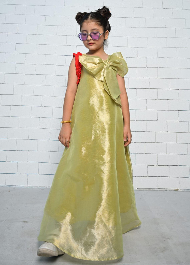Konain Couture Missouri Pret Frock for Girls -  English Green Goan