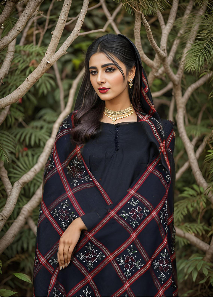 Sanaulla Exclusive Range  Pashmina  KPS 781 D-52 Black - Women Shawls