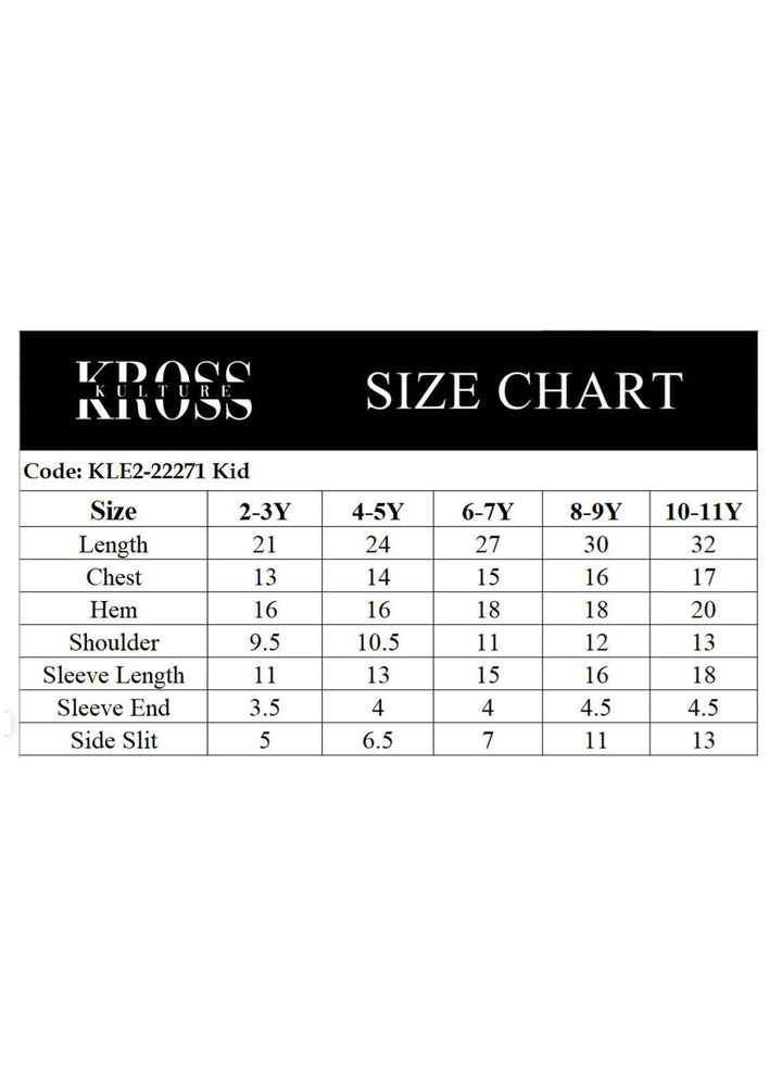 Kross Kulture Pret  Organza 2 Piece Suit KLE2-22271-Kids Black