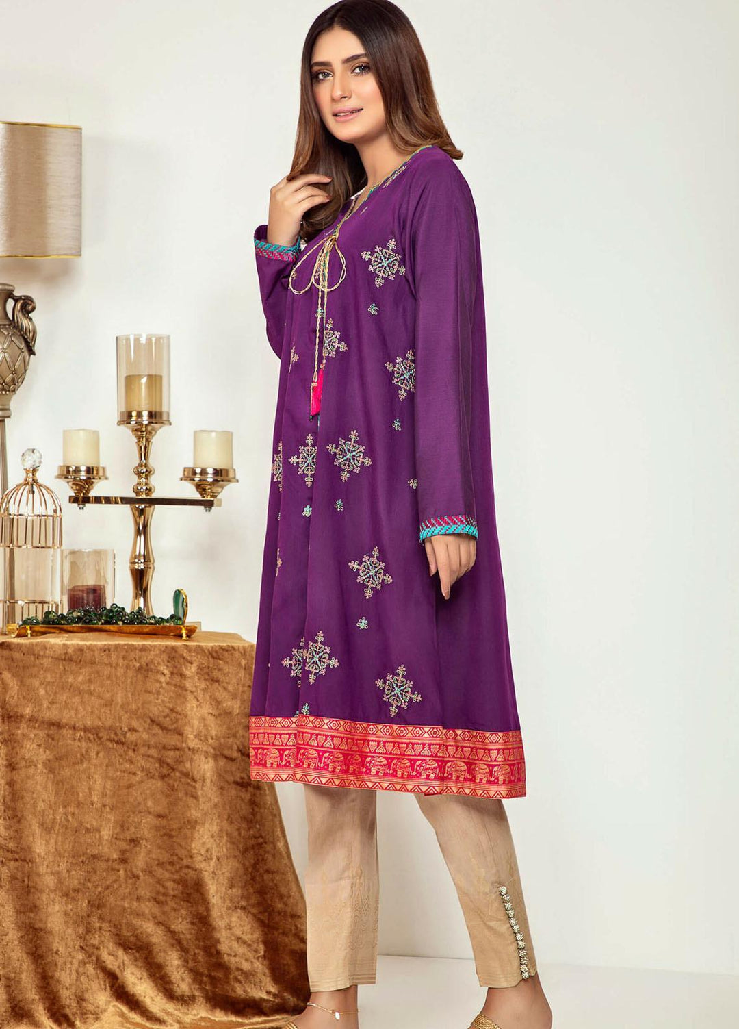 Kross Kulture Embroidered Cotton Silk Stitched Kurtis KK21C KK-20929 PER
