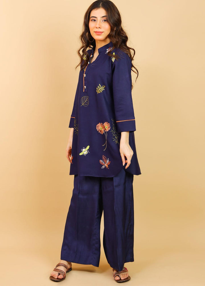 Kross Kulture Casual Pret  Viscose Shirt KGL-012 Blue