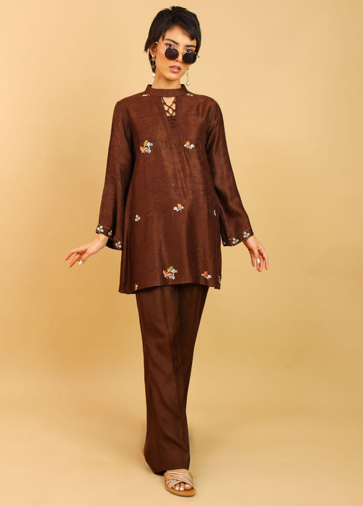 Kross Kulture Casual Pret  Viscose Shirt KGL-014 Brown