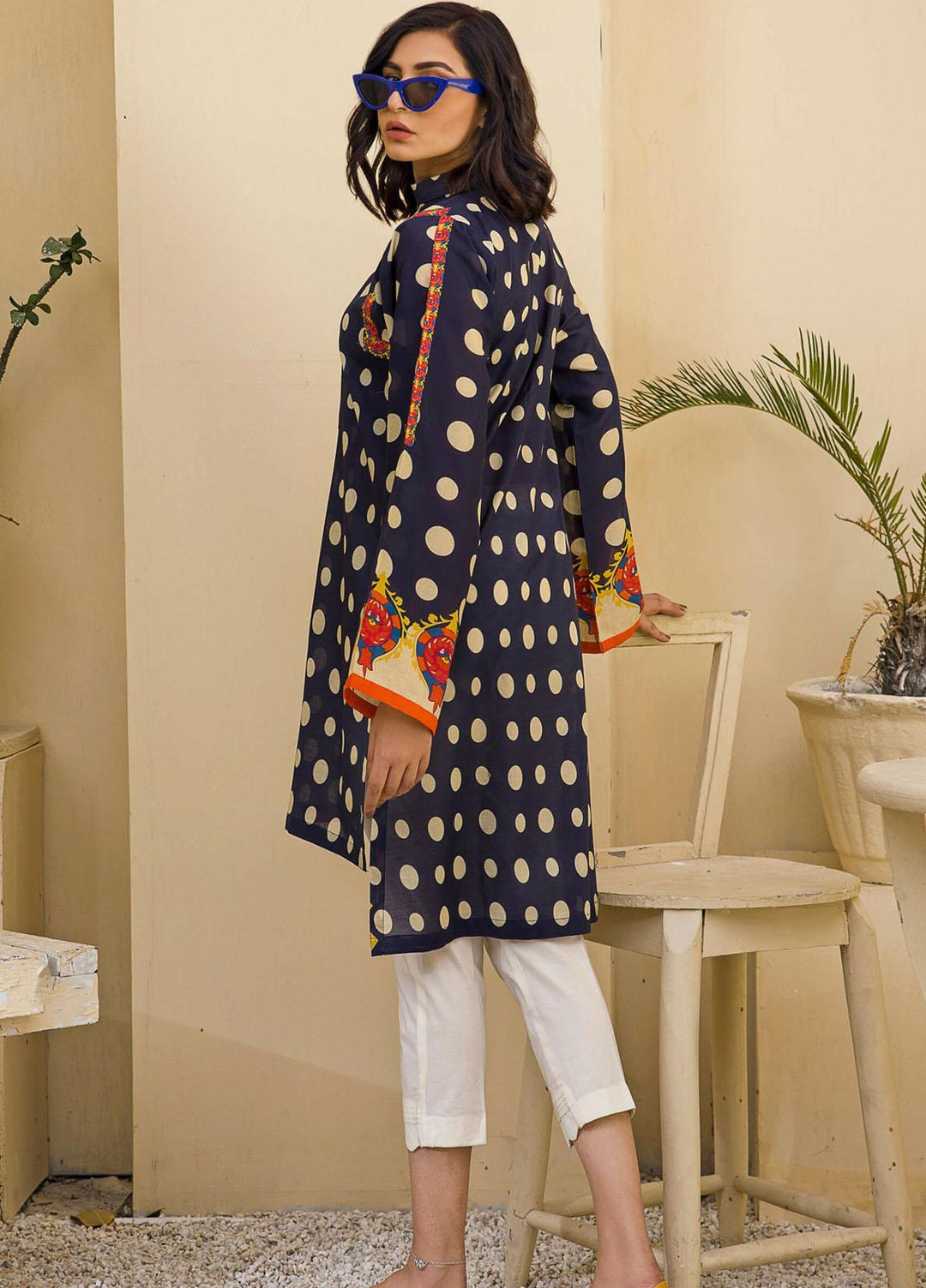 Kross Kulture Printed Lawn Stitched Kurties KPR-21173 Navy