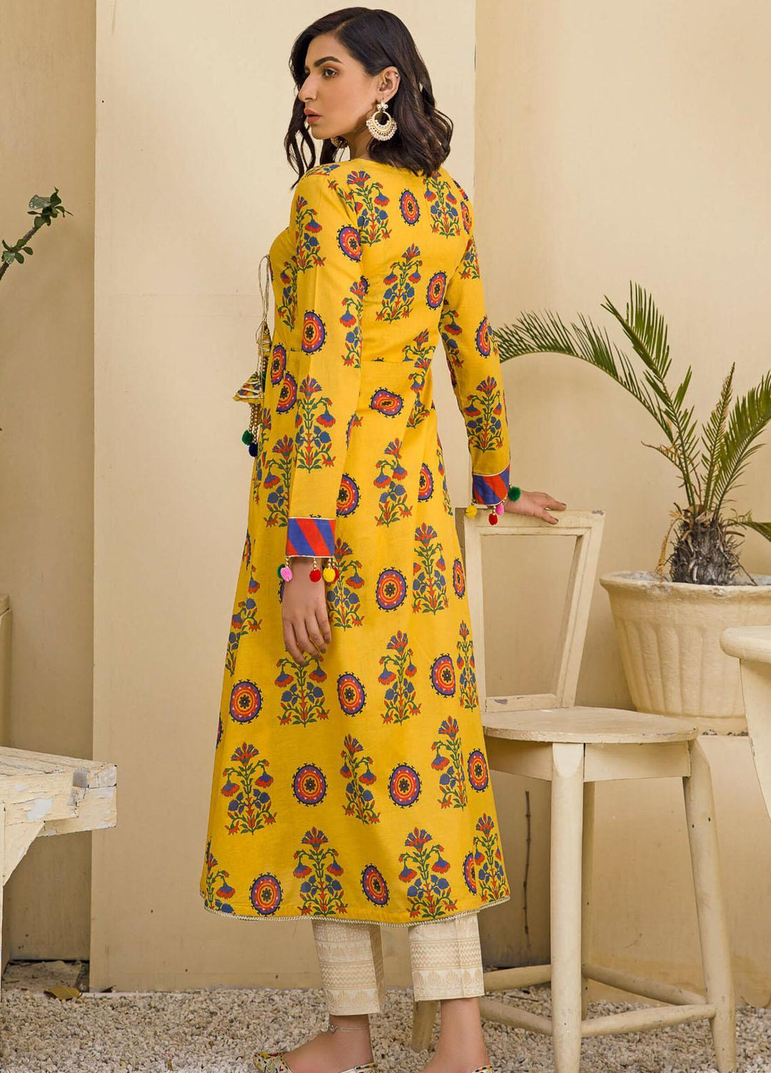 Kross Kulture Printed Lawn Stitched Kurties KPR-21190 Mustard