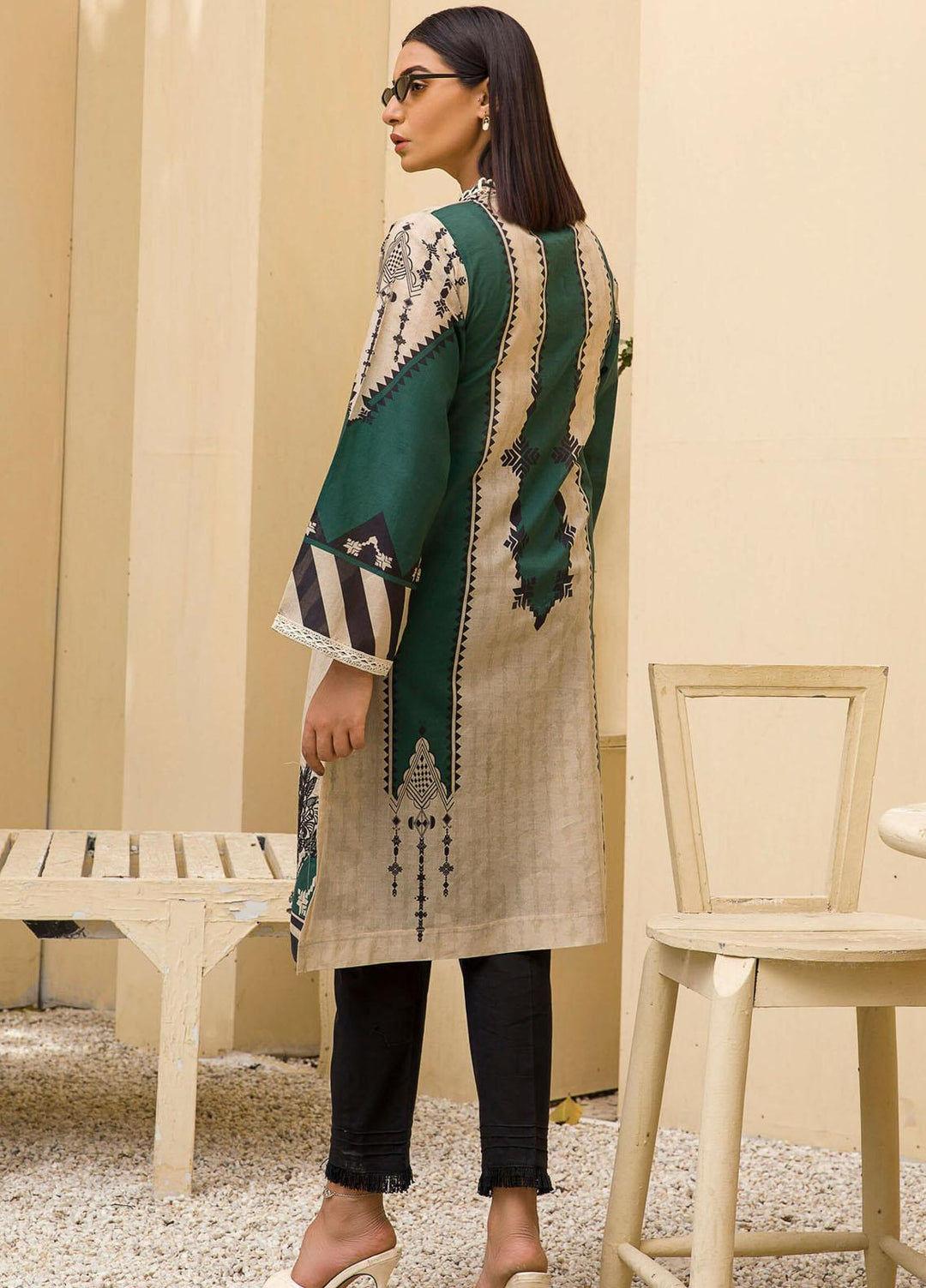 Kross Kulture Printed Lawn Stitched Kurties KPR-21206 Green
