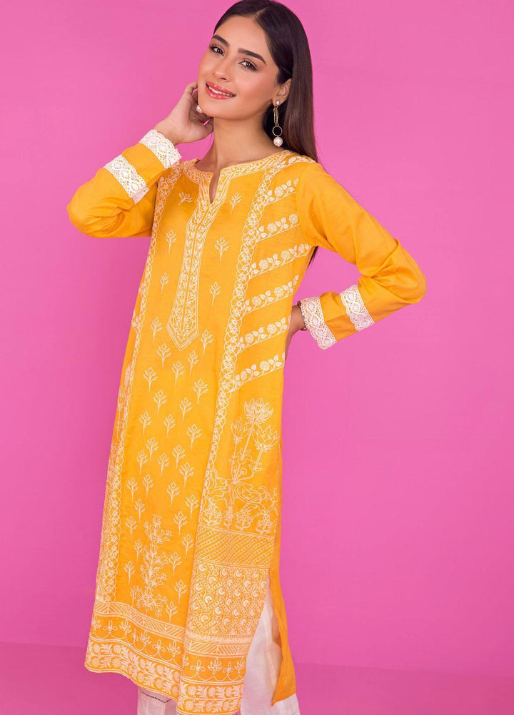 Kross Kulture Casual Pret Printed Lawn Shirt KB-20591 Yellow