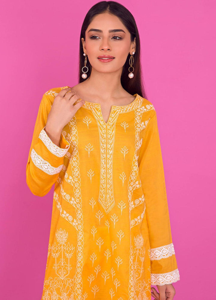 Kross Kulture Casual Pret Printed Lawn Shirt KB-20591 Yellow