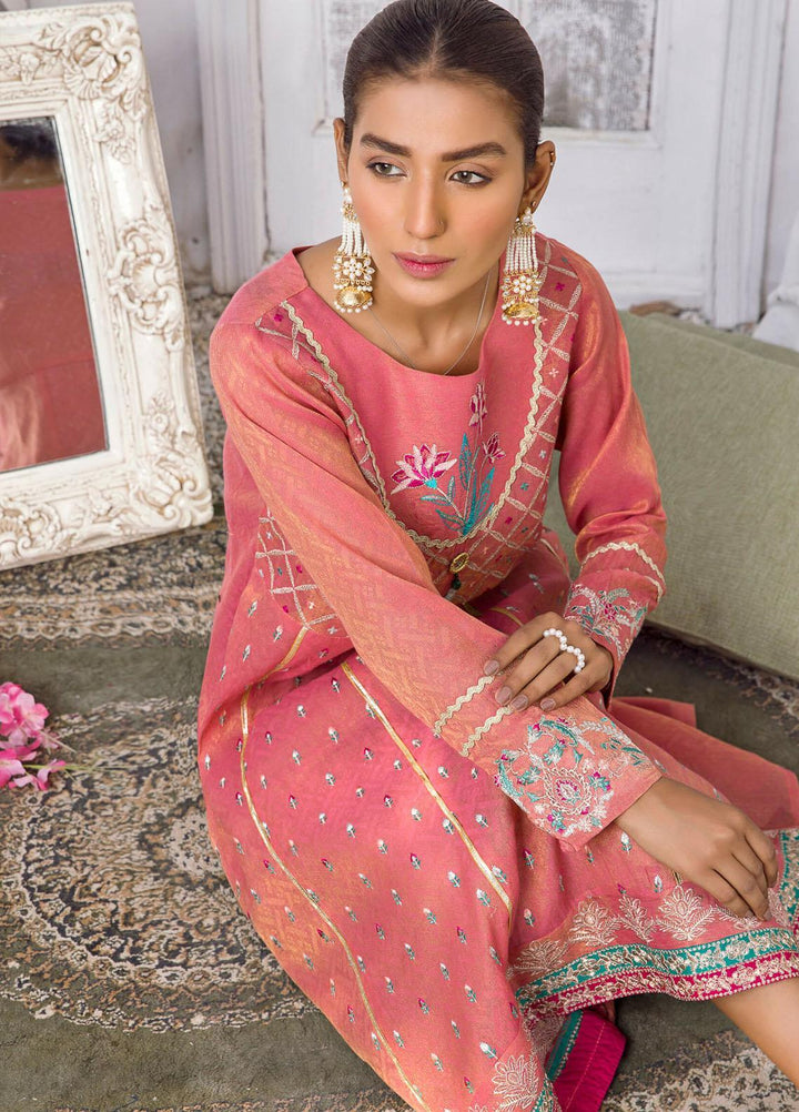 Kross Kulture Luxury Pret Embroidered Missouri Frock KX-21226 Peach