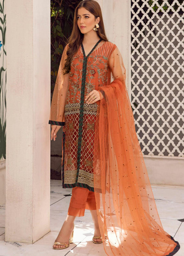 Kross Kulture Luxury Pret  Viscose 3 Piece Suit KLX-20543 Copper