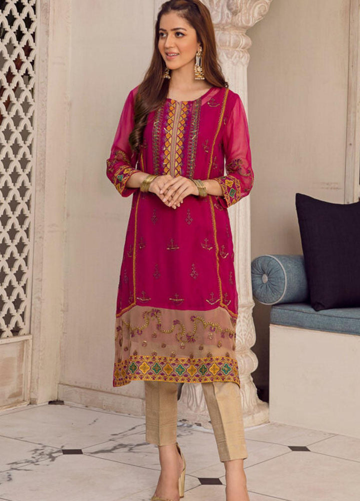 Kross Kulture Luxury Pret  Chiffon Shirt KX-20772 Majenda
